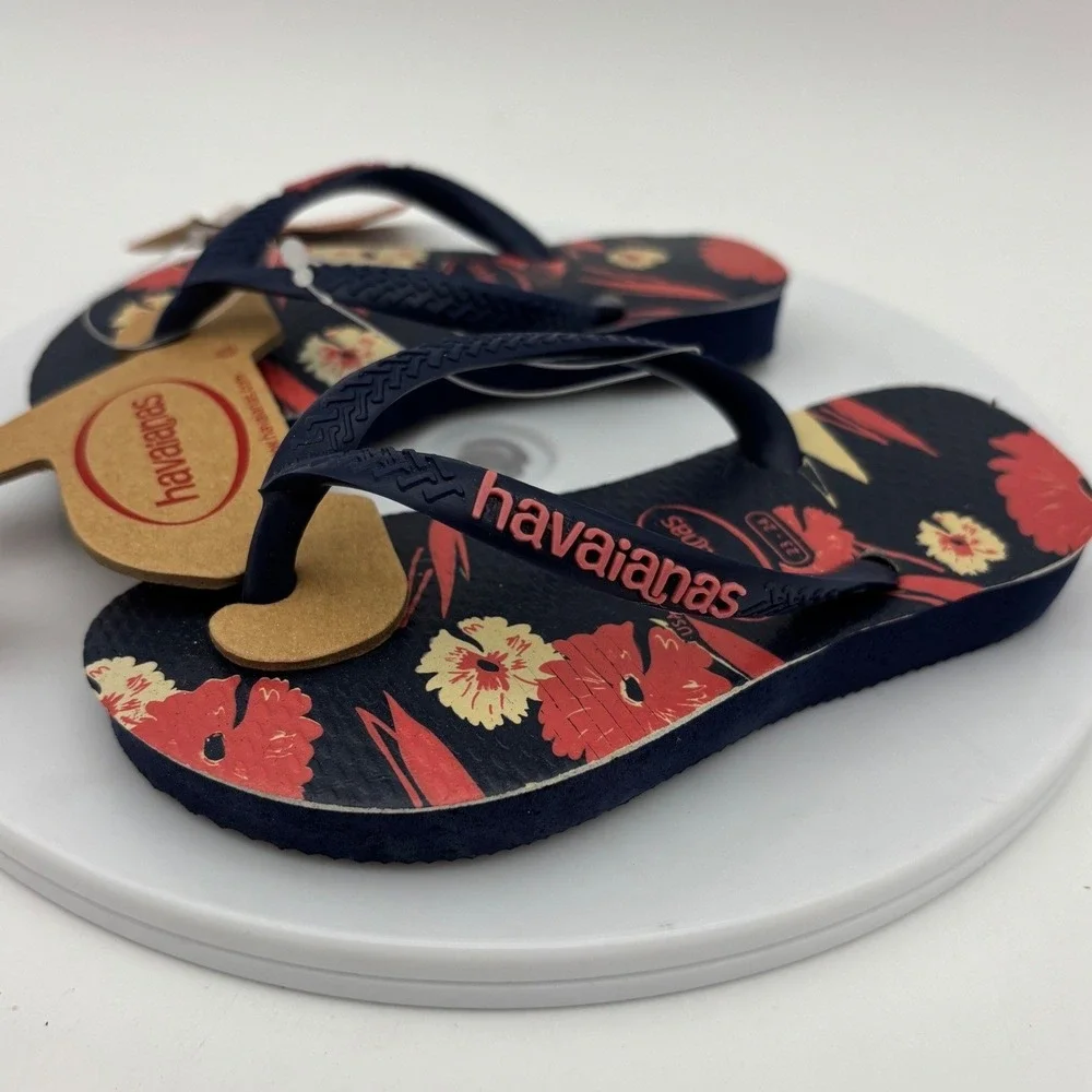 HAVAIANAS Kids Flip Flop Bundle 2 Pair NEW Thong Shoe Blue Beach Toddler 9 11 12